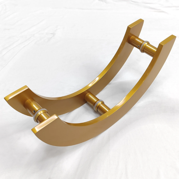 Gold Curved Brass Bathroom Handle