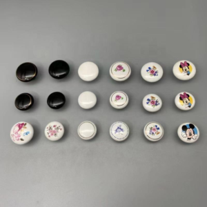 Ceramic Black and White Round Single-hole KNOB