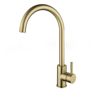 360-degree Rotating Single-handle Hot and Cold Brushed Gold Sink Faucet