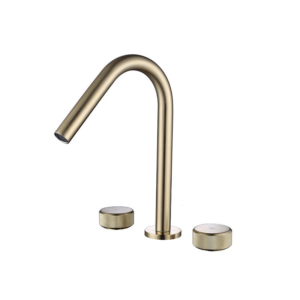 Bathroom Mixer Faucet Deck Mount Solid Brass Brushed Gold Faucet