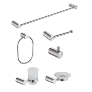 Brushed Nickel Stainless Steel 6-piece Bathroom Accessory Set