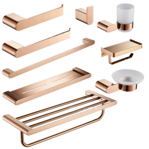 Rose Gold Wall-mounted Home and Hotel Bathroom Hardware Set